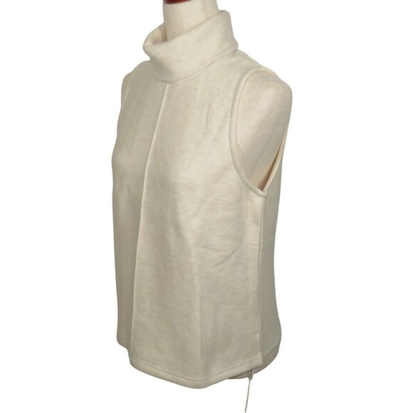 OGL Beige Wool Blend Soft Cozy Heavyweight Sleeveless Turtleneck Top Size Large - Picture 2 of 6